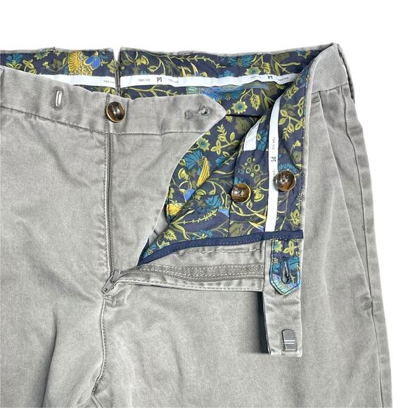 PT TORINO Slim Fit Stretch Flat Front Cotton Chino Pants in Taupe Sz 46 (US 32) - Picture 3 of 7